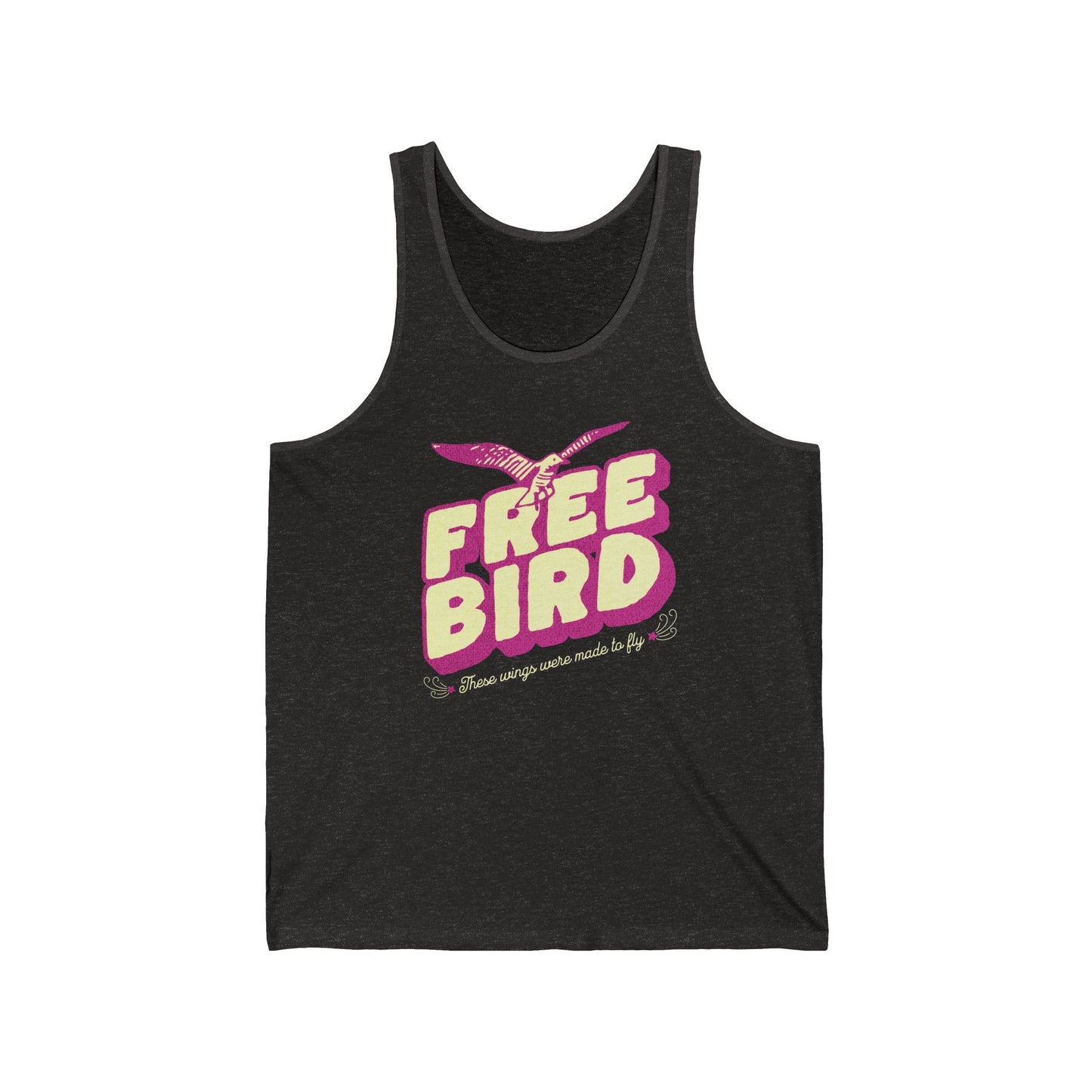 Women's "Free Bird" Jersey Tank Top, Retro Peace Vibe Tee, Free Bird Tank Top - Cute Tank Top for Summer Adventures