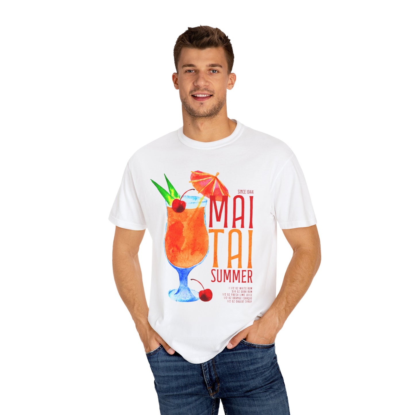 Mai Tai Summer T-Shirt - Unisex Garment-Dyed Tee for Warm Days & Beach Vibes