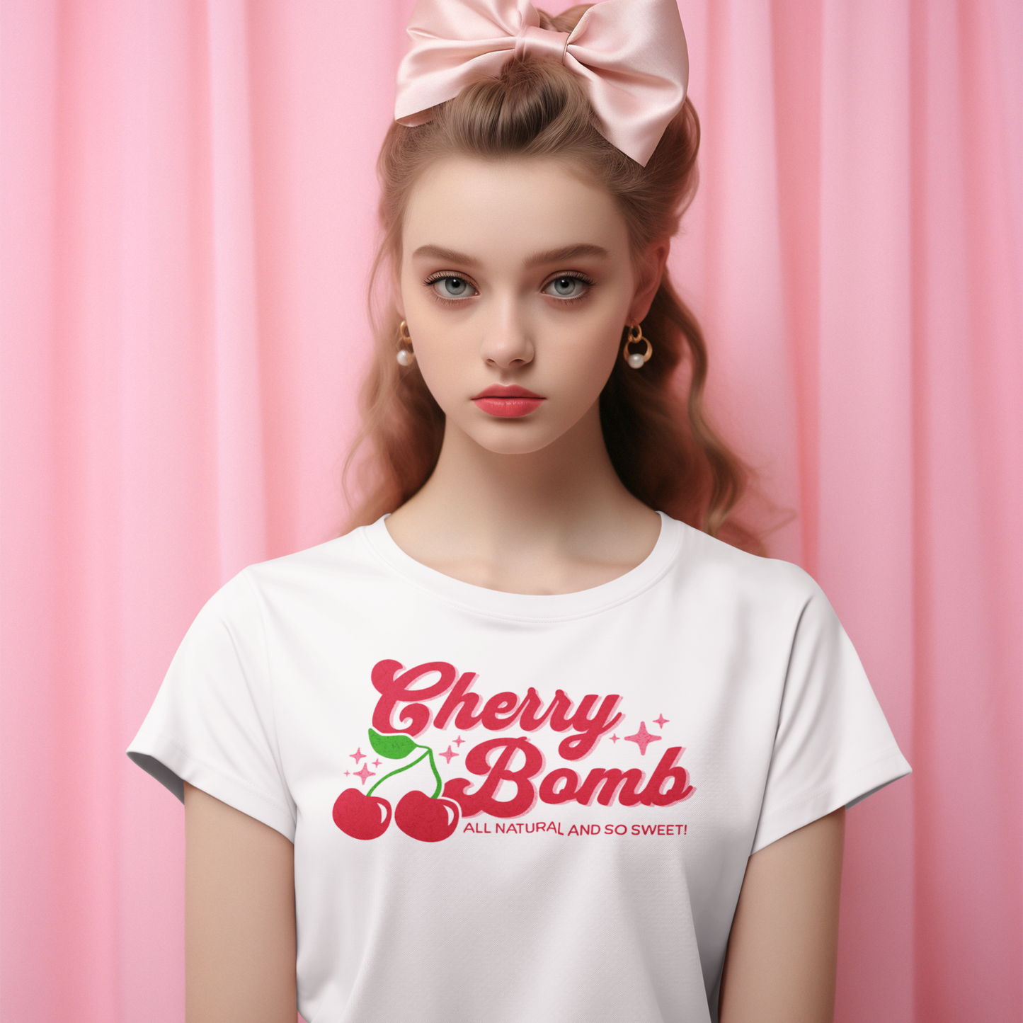 Cherry Bomb Women's Cotton Tee - Fun Summer Vibe, Cherry Bomb Tee, Cute Cherry Bomb T-Shirt, Women's Birthday Gift