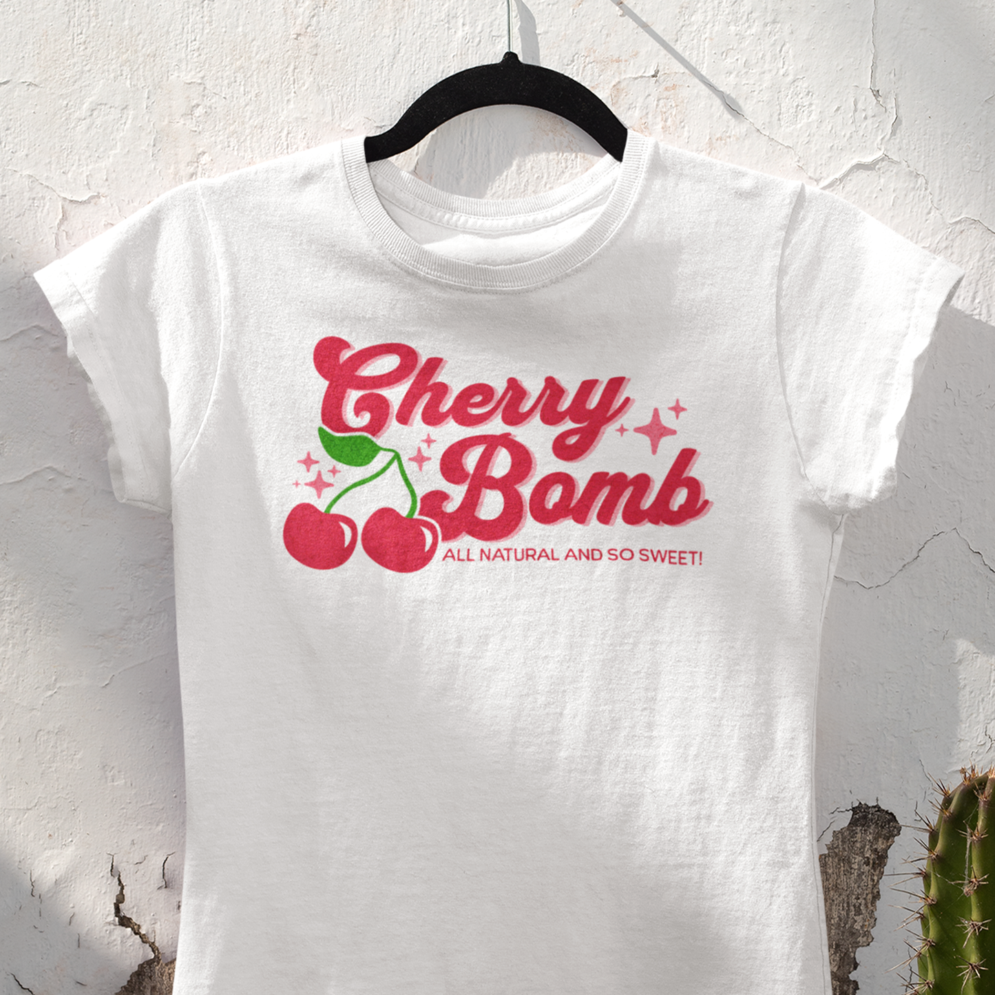 Cherry Bomb Women's Cotton Tee - Fun Summer Vibe, Cherry Bomb Tee, Cute Cherry Bomb T-Shirt, Women's Birthday Gift