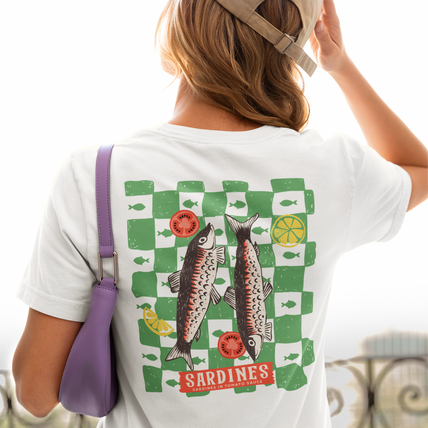 Retro Sardines Front and Back Graphic T-Shirt, Cute Vintage Sardine Marine Vibe, Unisex Sardine T Shirt, Gift for Sardine Lovers