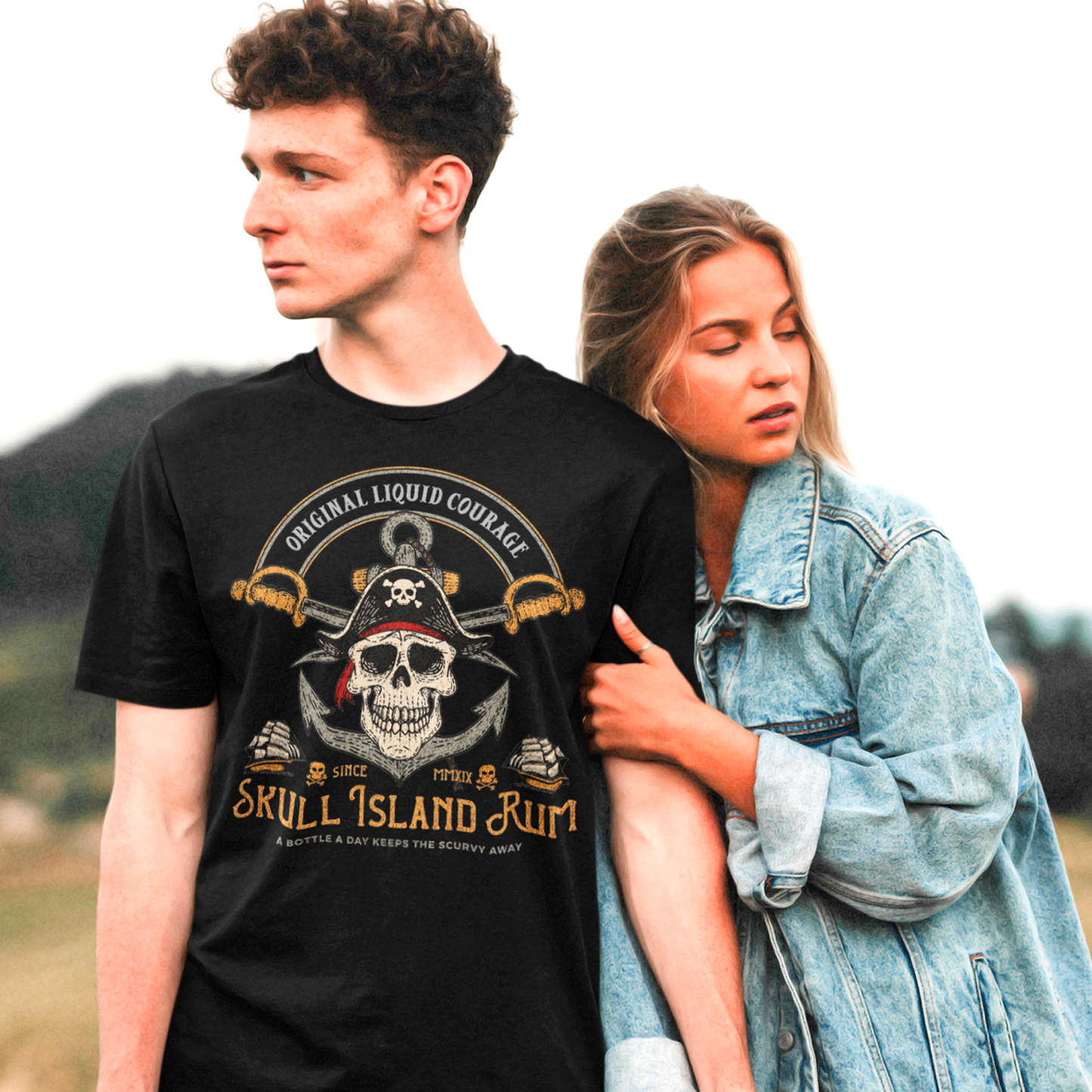 Skull Island Rum Shirt, Pirate T Shirt, Novelty Rum Drinkers Tee, Jolly Roger Pirate Comfort Colors® Drinking T-shirt