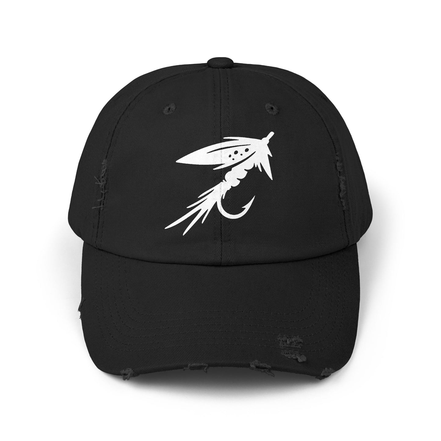 Fly Fishing Lure Cap, Distressed Fishing Baseball Hat for Outdoors, Ideal for Fly Fishing Lovers, Gift for Anglers, Fly Fishing Gift