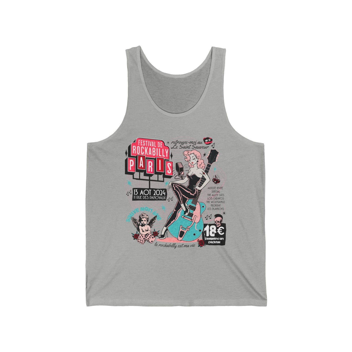 Cute Rockabilly Rock & Roll Tank Top, Women's Rockabilly Festival Tank Top, Pin Up Girl, Tank Top, Rockabilly Tank