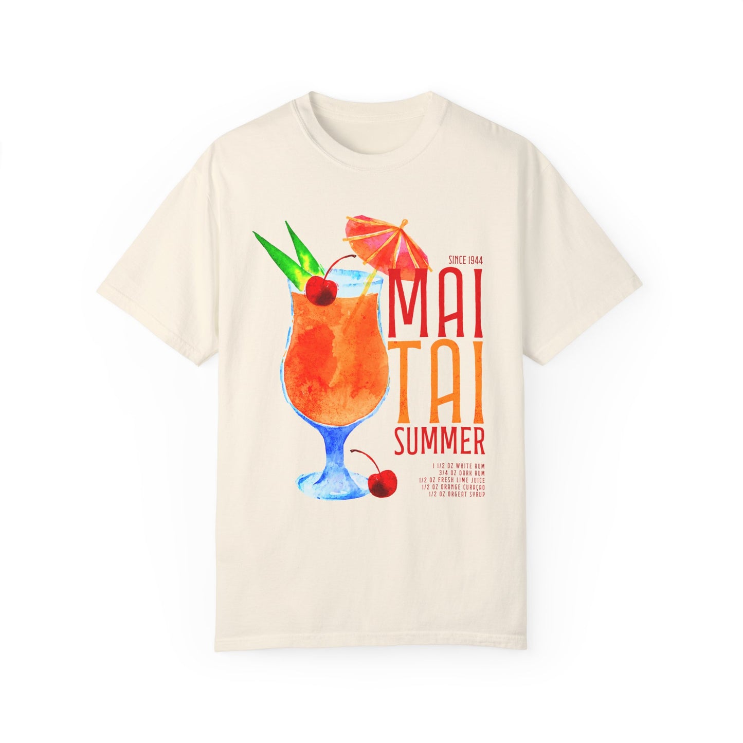 Mai Tai Summer T-Shirt - Unisex Garment-Dyed Tee for Warm Days & Beach Vibes