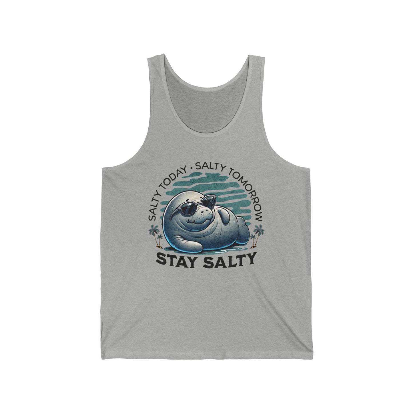 Stay Salty Tank Top, Cute Manatee Tank Top, Beachwear Tank, Beach Lover Tank Top, Cute Summer Manatee Tank Top