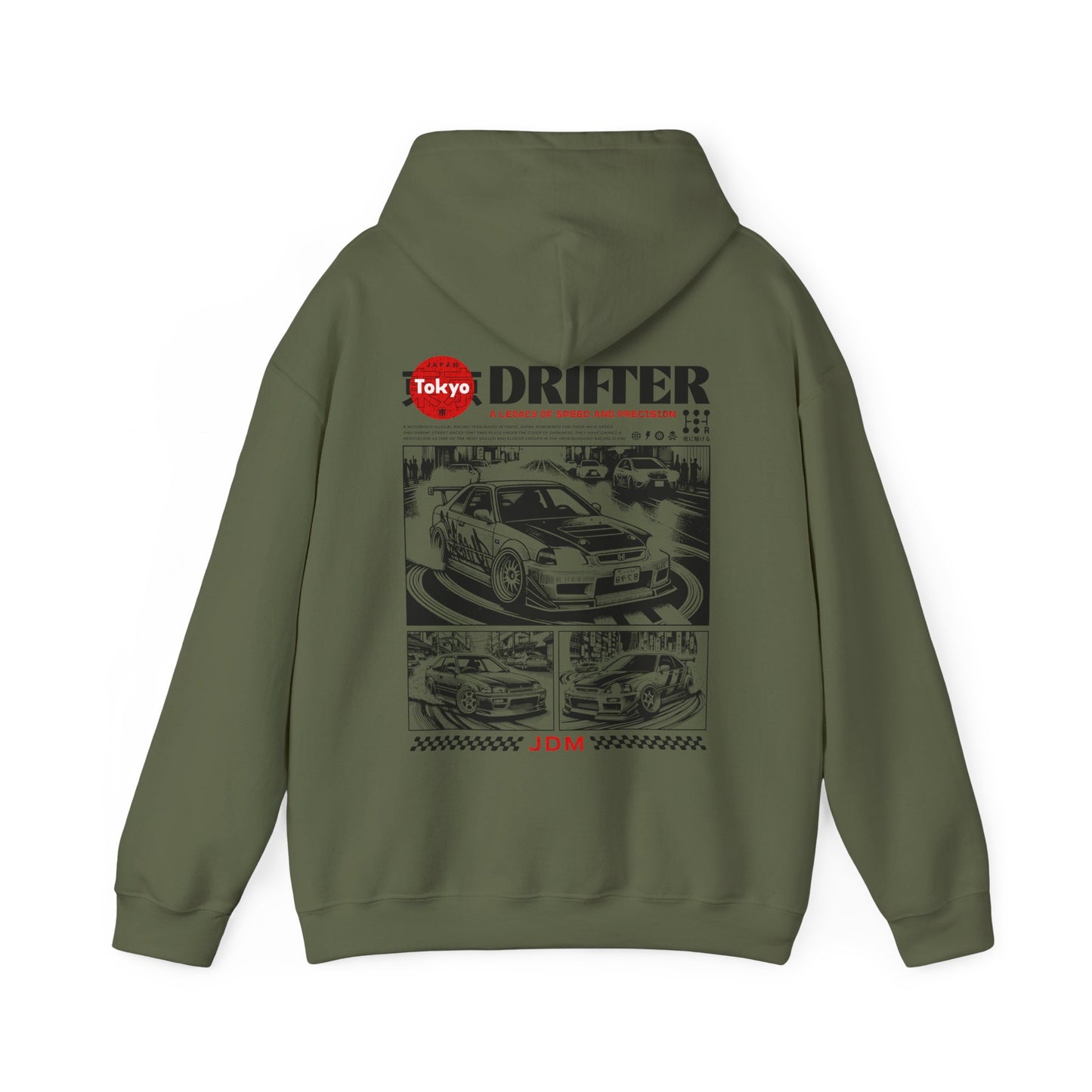 JDM Japanese Drift Culture Hoodie, JDM Tokyo Drifting Hoodie, Japan Ebisu Circuit Drift Hooded Sweatshirt