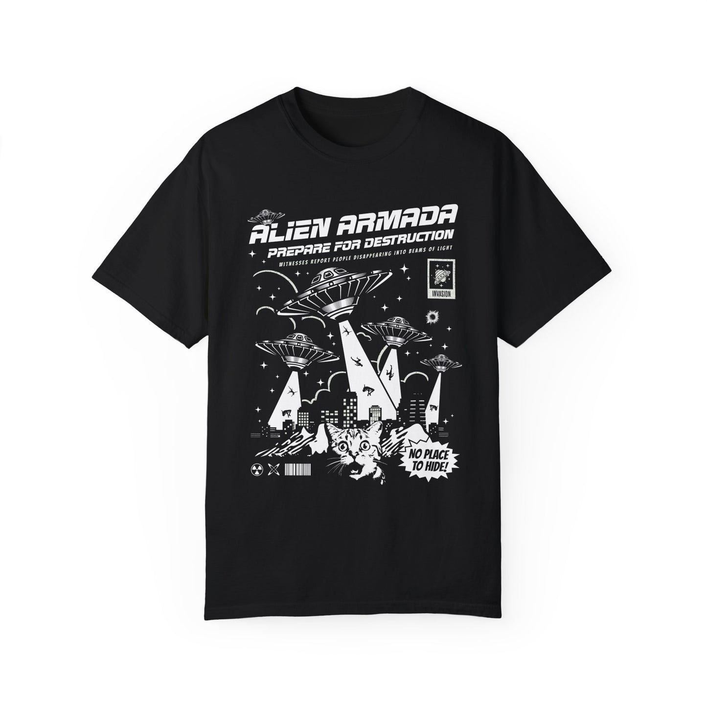 Alien Armada Invasion Graphic T-Shirt - Prepare for Destruction Tee, UFO Lovers Gift, Funny Aliens T Shirt