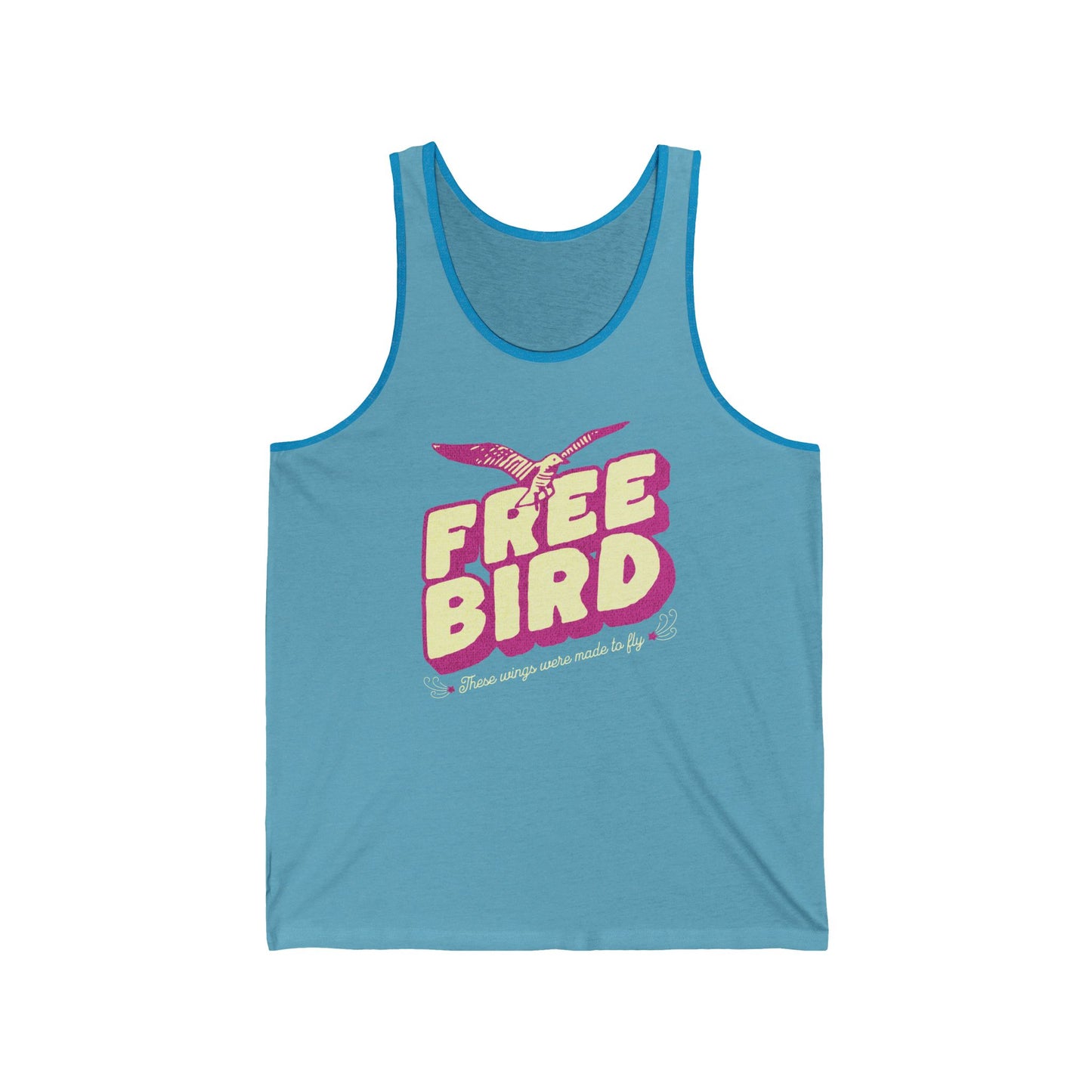 Women's "Free Bird" Jersey Tank Top, Retro Peace Vibe Tee, Free Bird Tank Top - Cute Tank Top for Summer Adventures