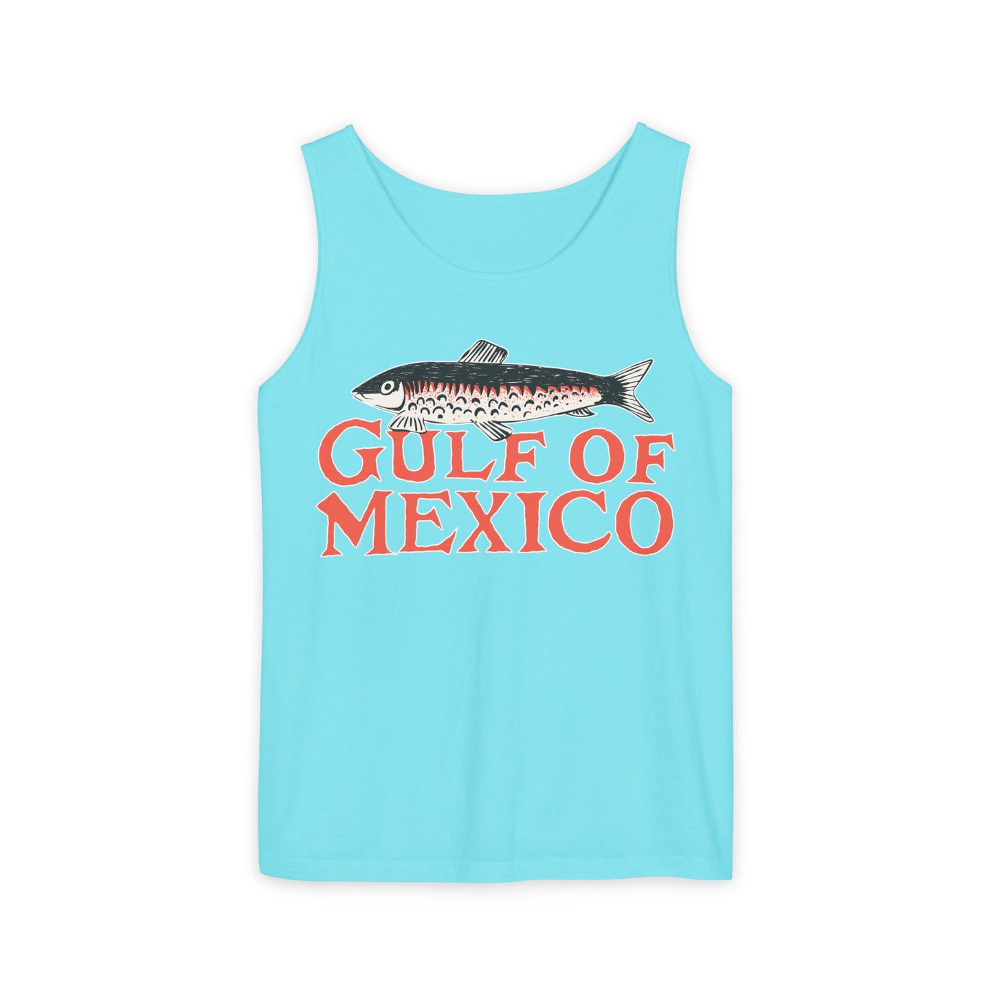 Gulf of Mexico Tank Top Comfort Colors®, Gulf of Mexico Tank, Unisex Summer Beachwear Tanks, Fisherman's Gift Tee