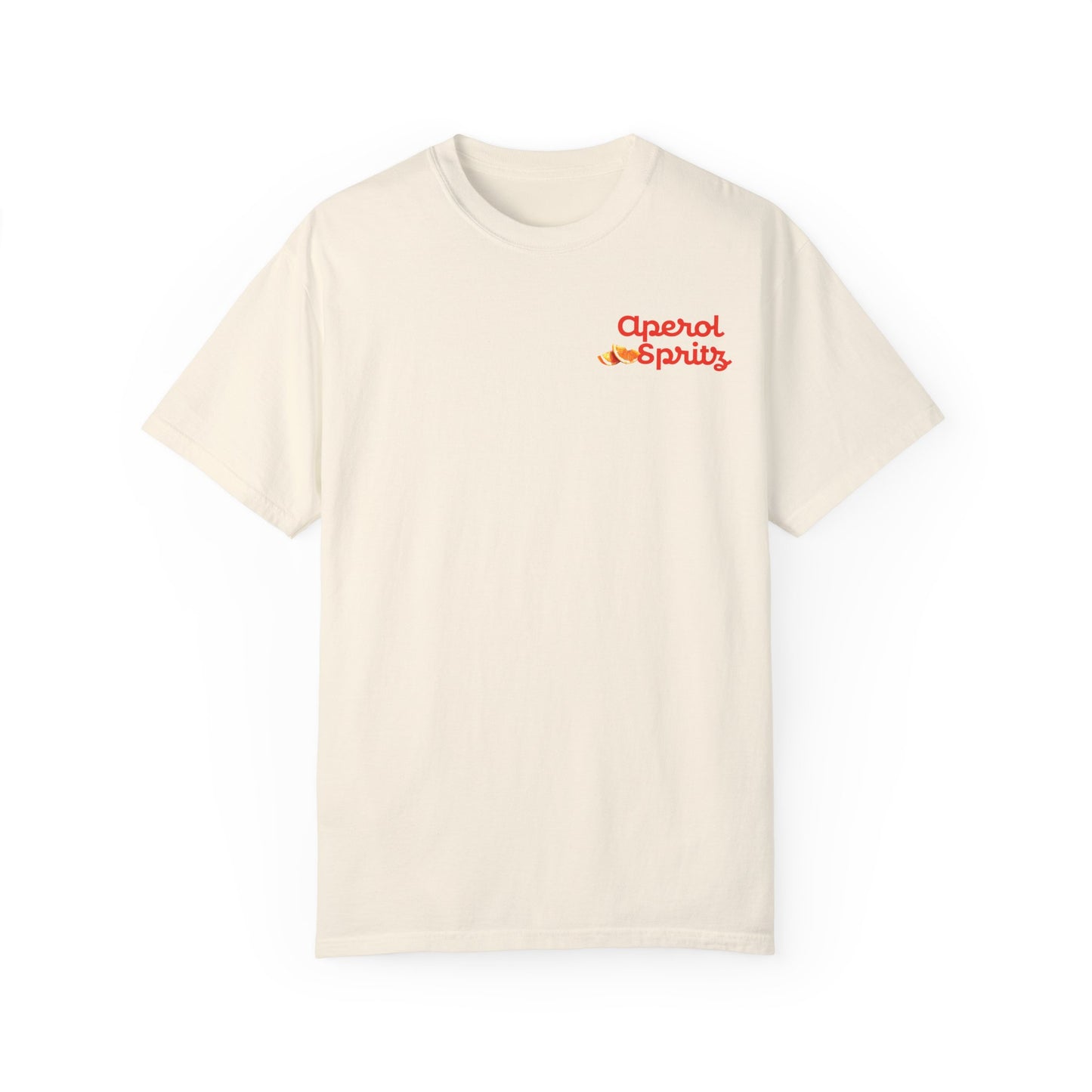 Aperol Spritz Front and Back Graphic T-shirt, Italian Aperitivo Spritz Tee, Summer Cocktail Vibes with Italian Style Shirt