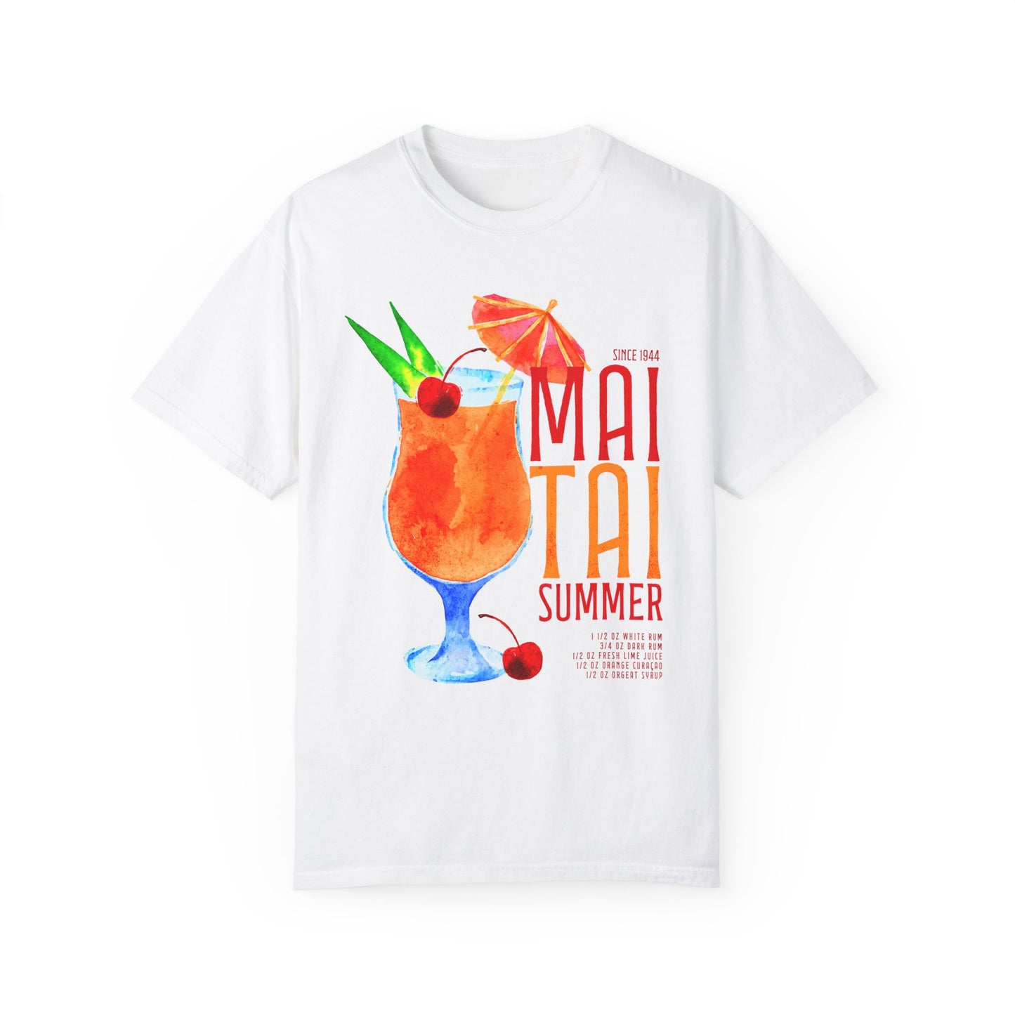 Mai Tai Summer T-Shirt - Unisex Garment-Dyed Tee for Warm Days & Beach Vibes