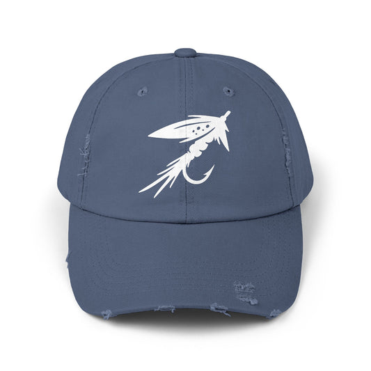 Fly Fishing Lure Cap, Distressed Fishing Baseball Hat for Outdoors, Ideal for Fly Fishing Lovers, Gift for Anglers, Fly Fishing Gift